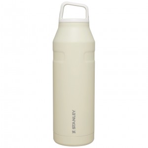 Cream Glimmer Stanley IceFlow™ Bottle with Cap and Carry+ Lid | 50 OZ | ZSWU18354