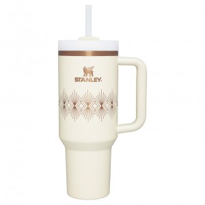 Cream Gloss Deco Stanley Deco Collection Quencher H2.0 FlowState™ Tumbler | 40 OZ | WSEU69321