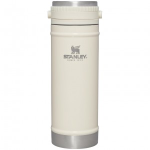 Cream Gloss Stanley Coffee Mug w/ Integrated French Press | 16 oz | VLXS31204